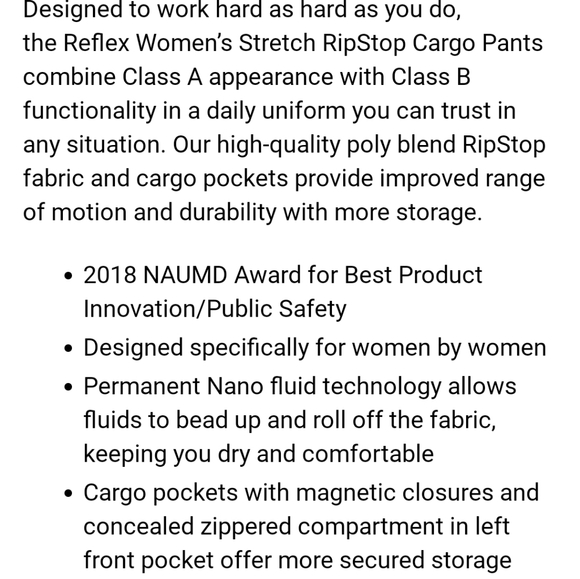 Nwt Elbeco Reflex Ladies Choice Pants - Picture 2 of 16